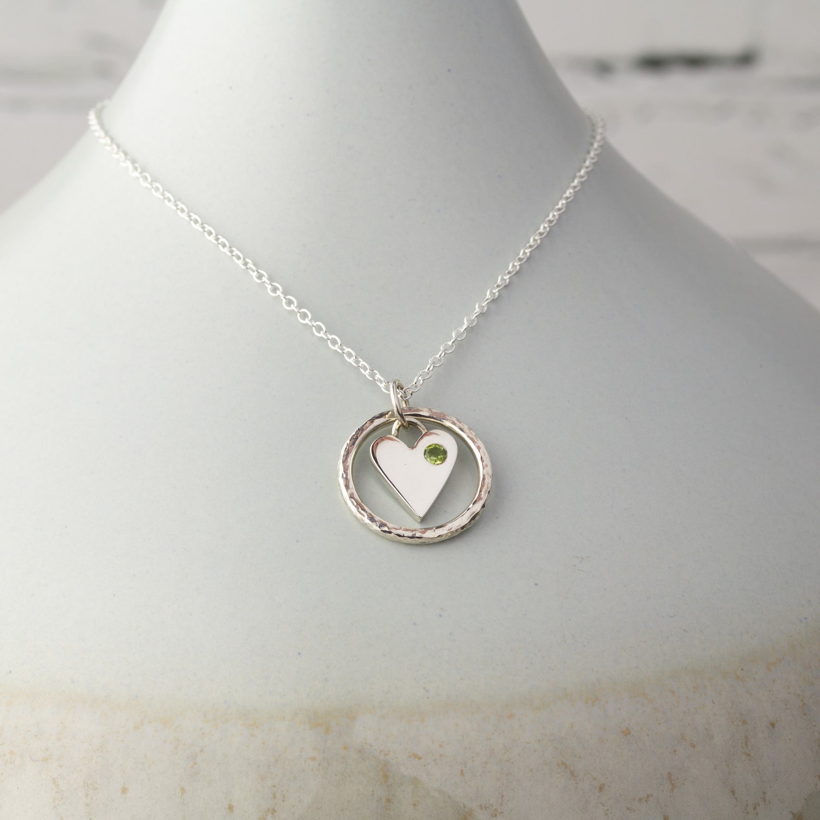 Caldera Amor Heart Pendant with Peridot
