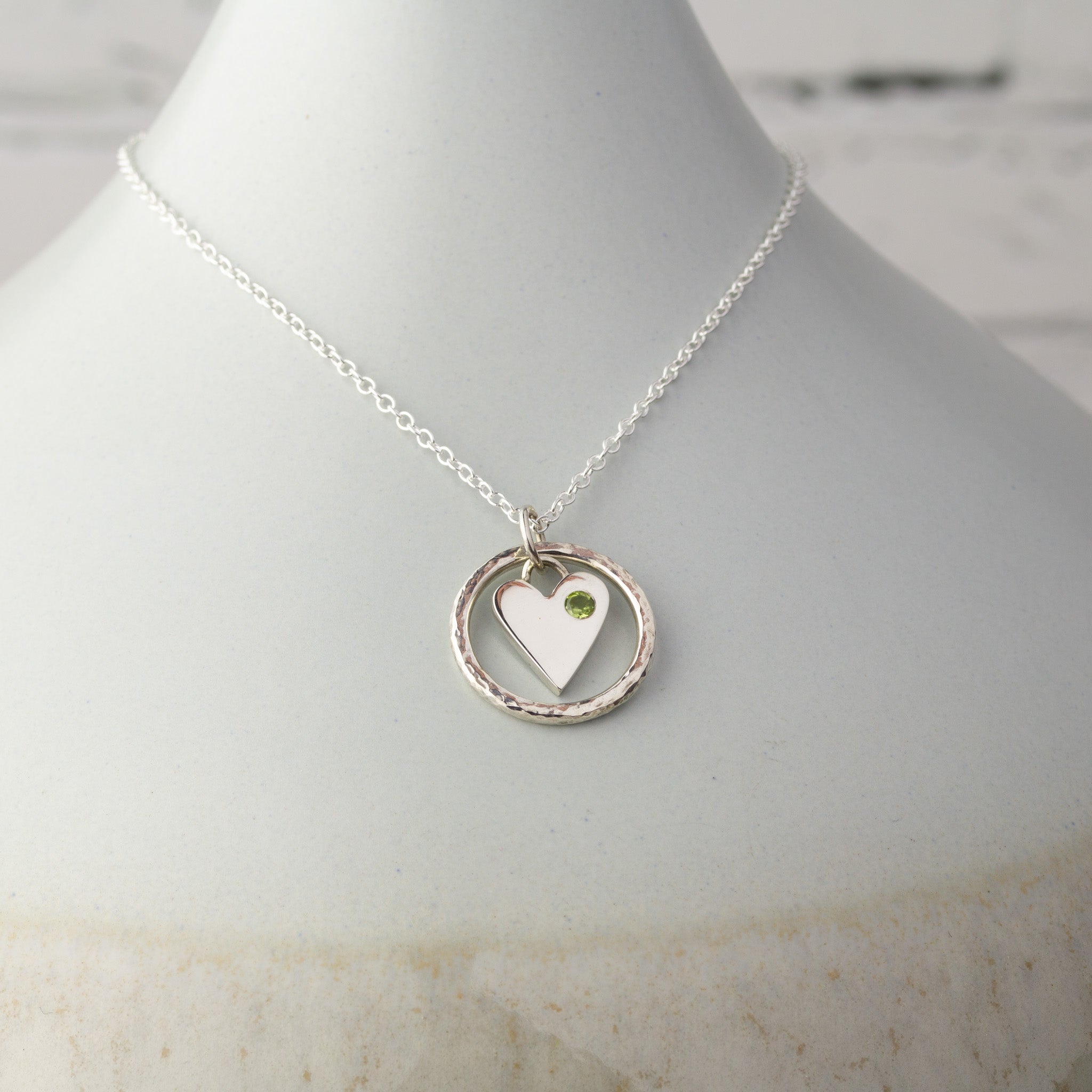 Caldera Amor Heart Pendant with Peridot