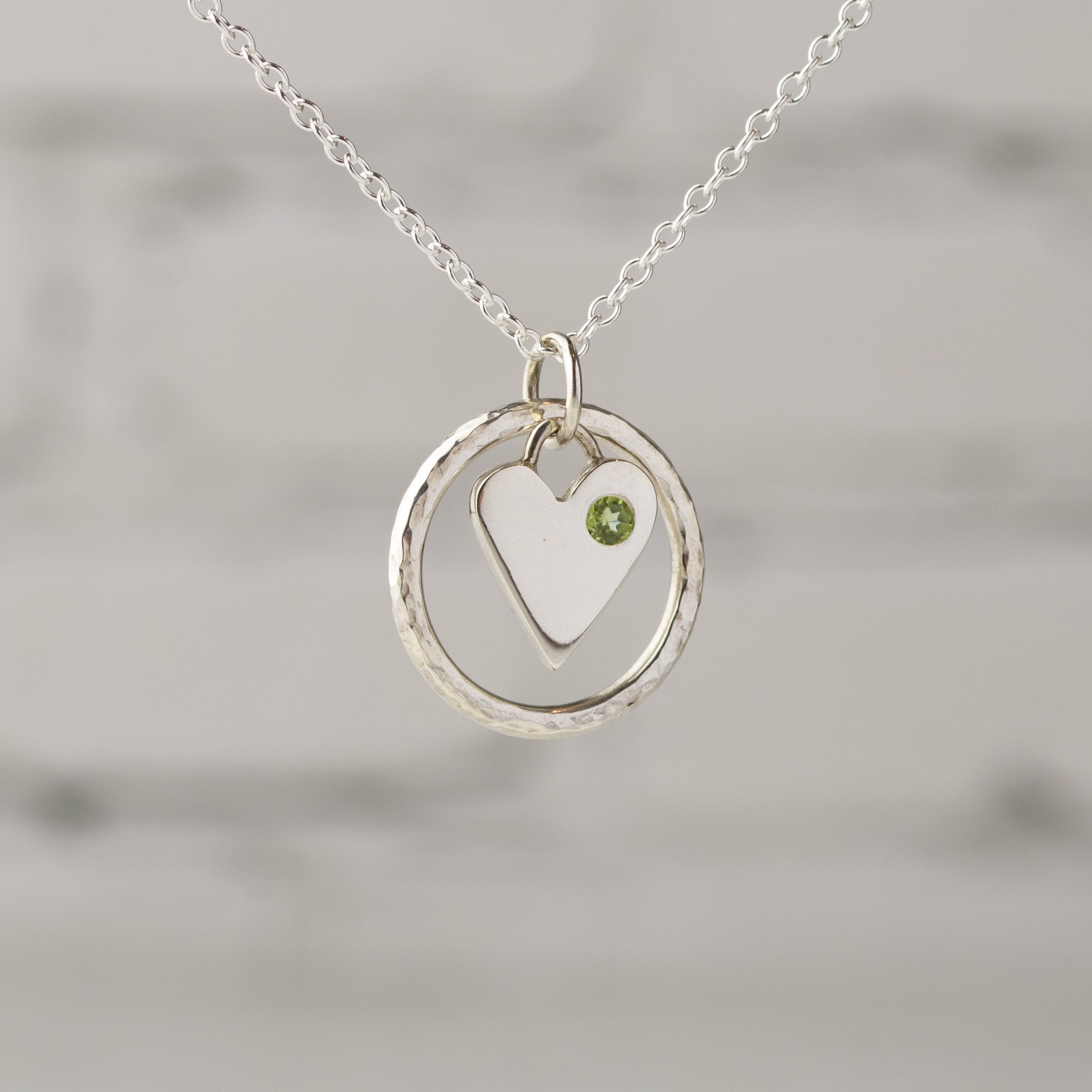 Caldera Amor Heart Pendant with Peridot