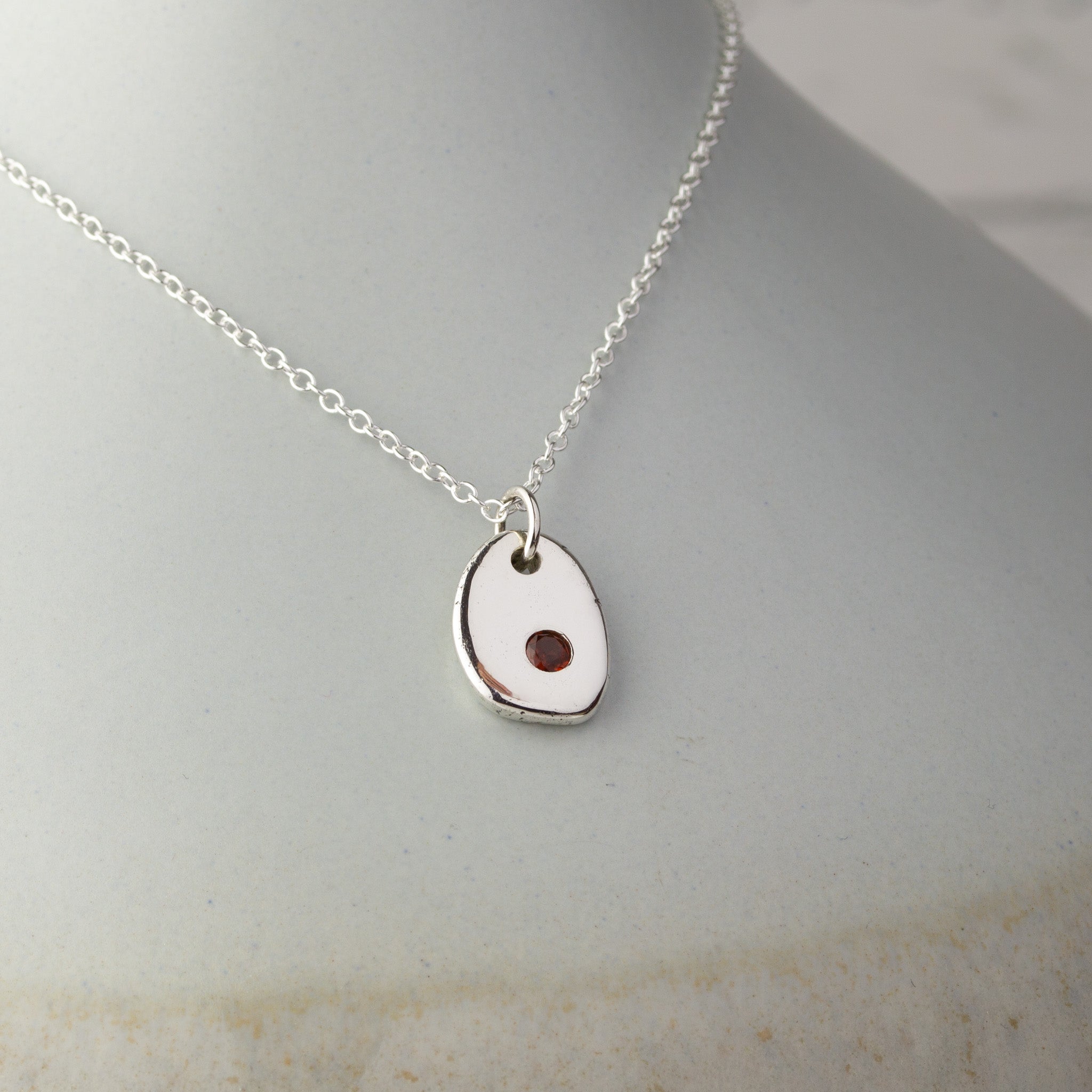 Coast Charm Pendant with Garnet