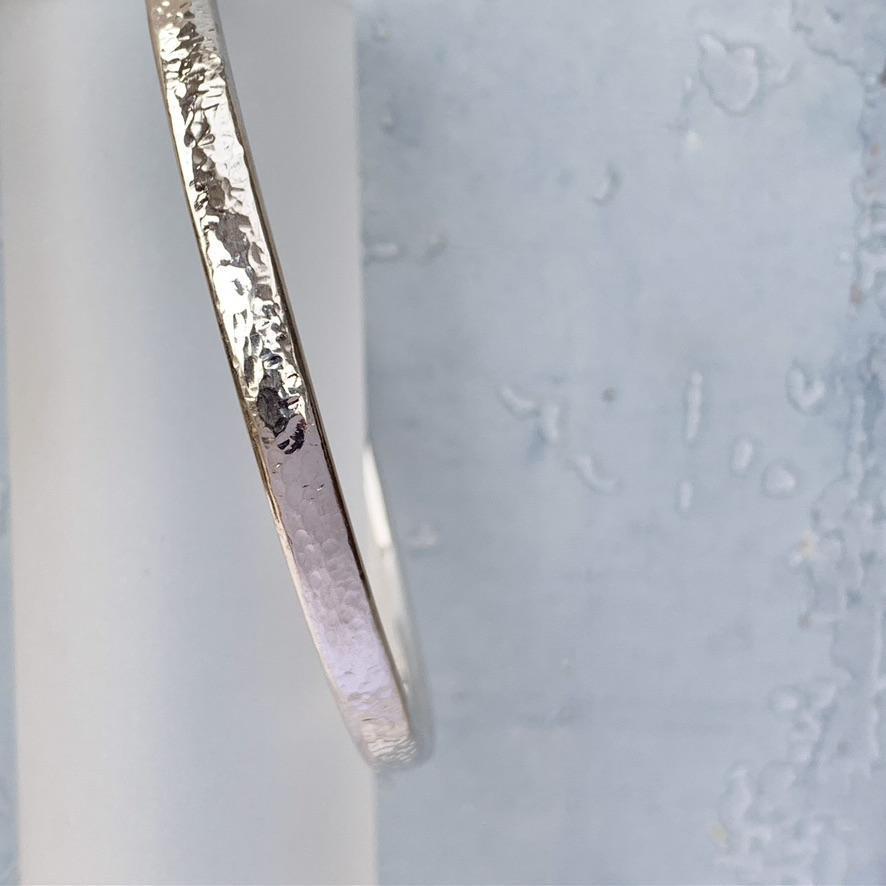 Cortez Bangle - ladies silver bangle - handmade in Wiltshire, UK - polished, satin or hammered bangles