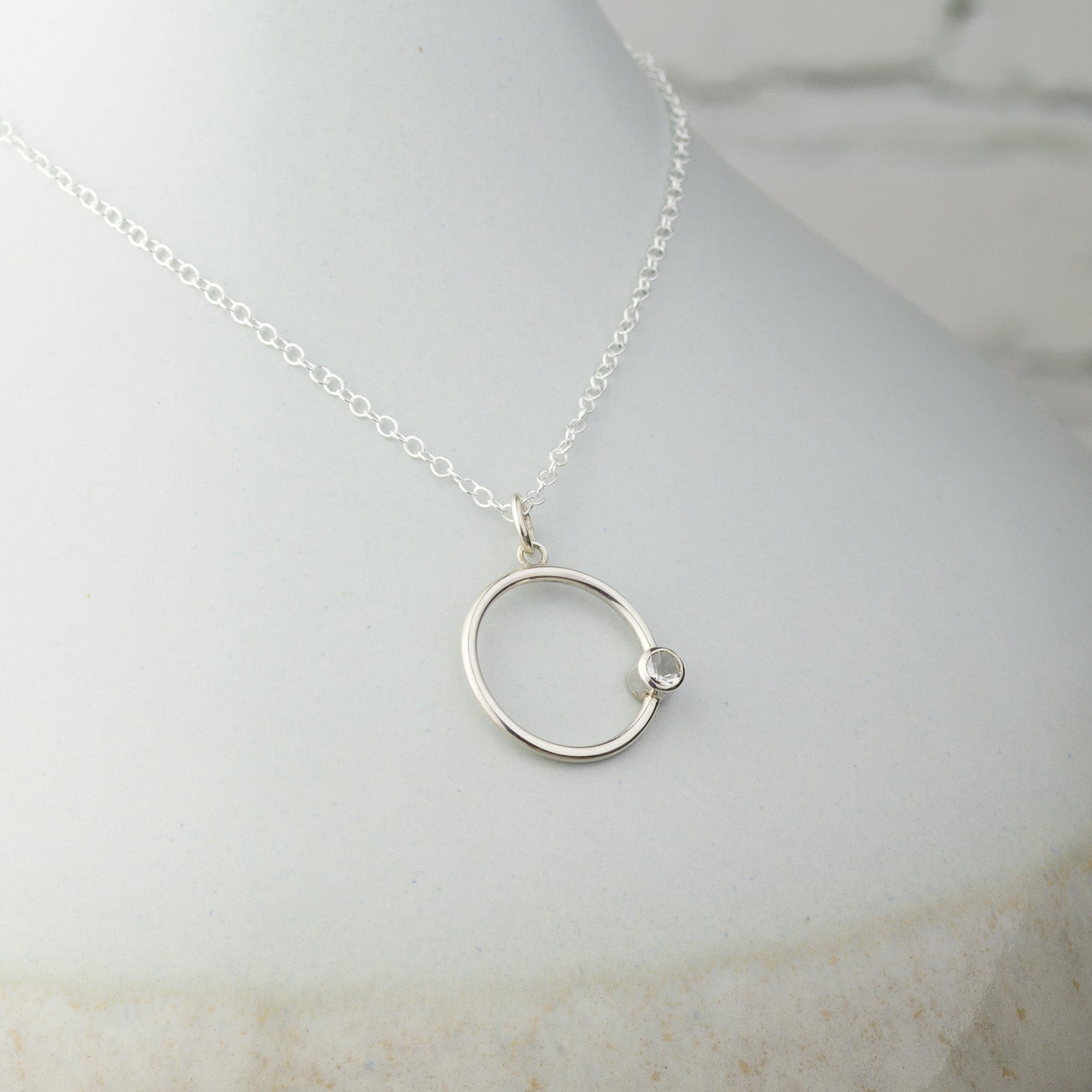 Callisto White Sapphire Pendant