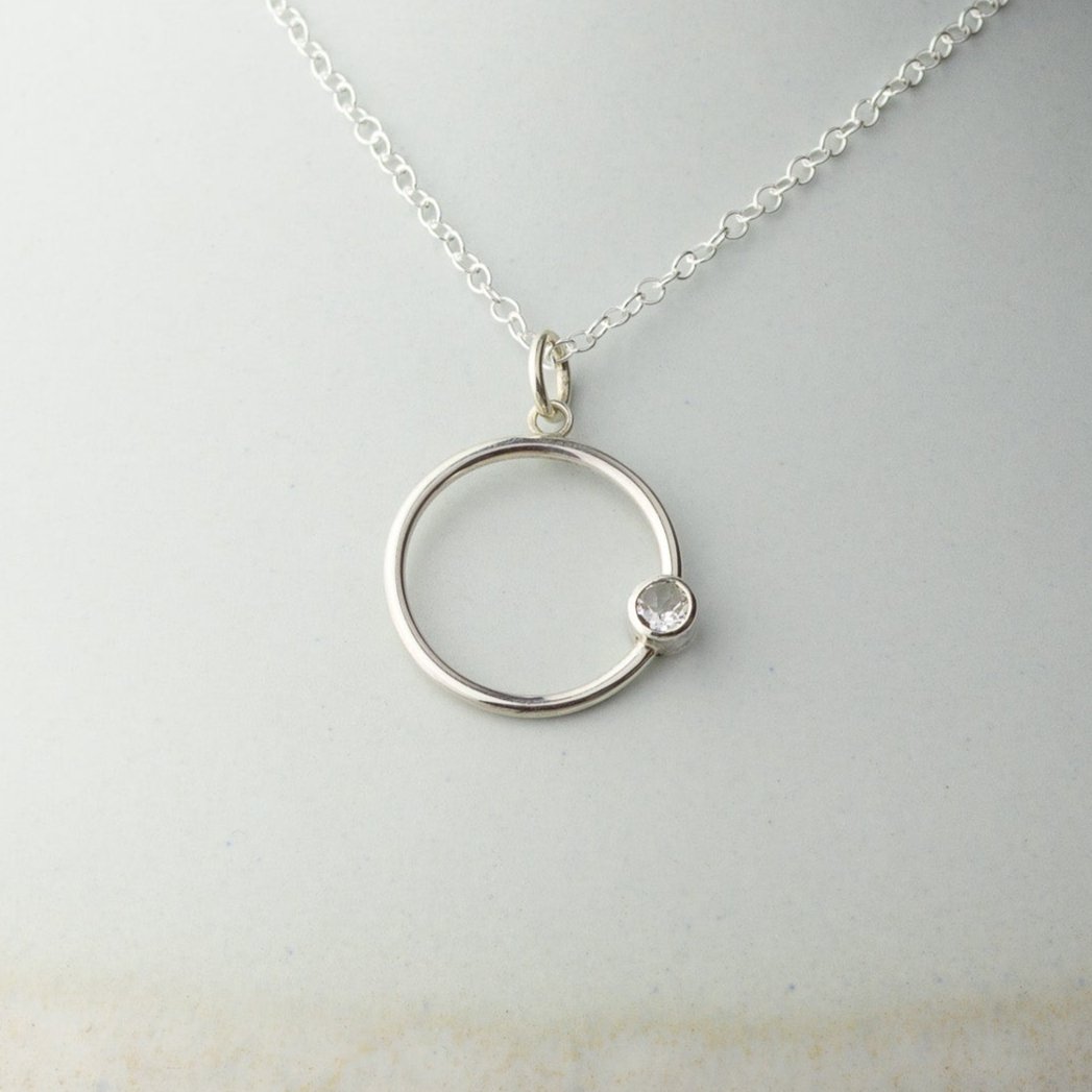 Callisto White Sapphire Pendant