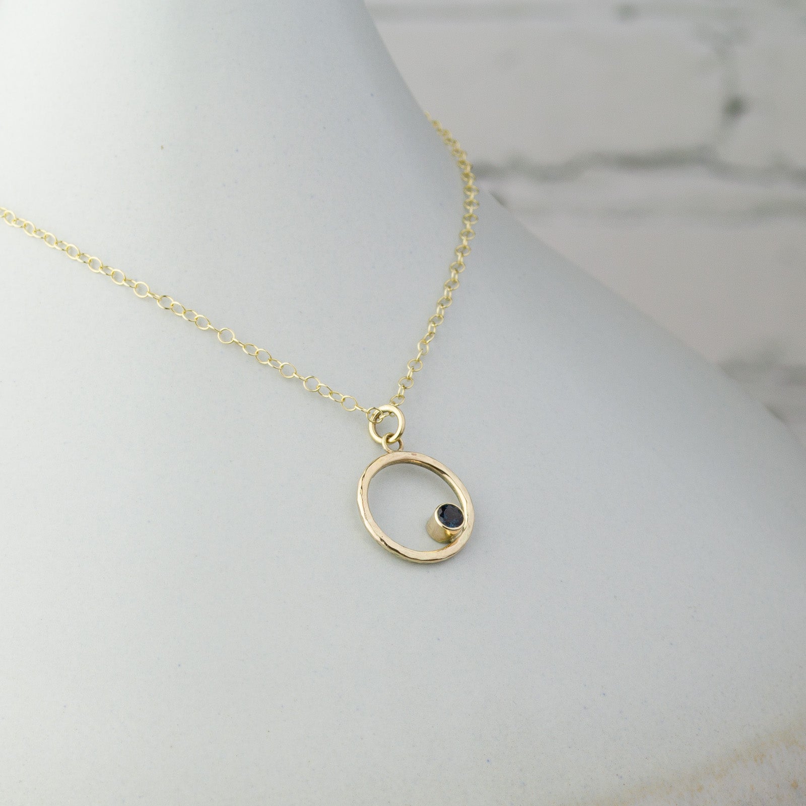 Caldera Eclissi London Blue Topaz Gold Pendant