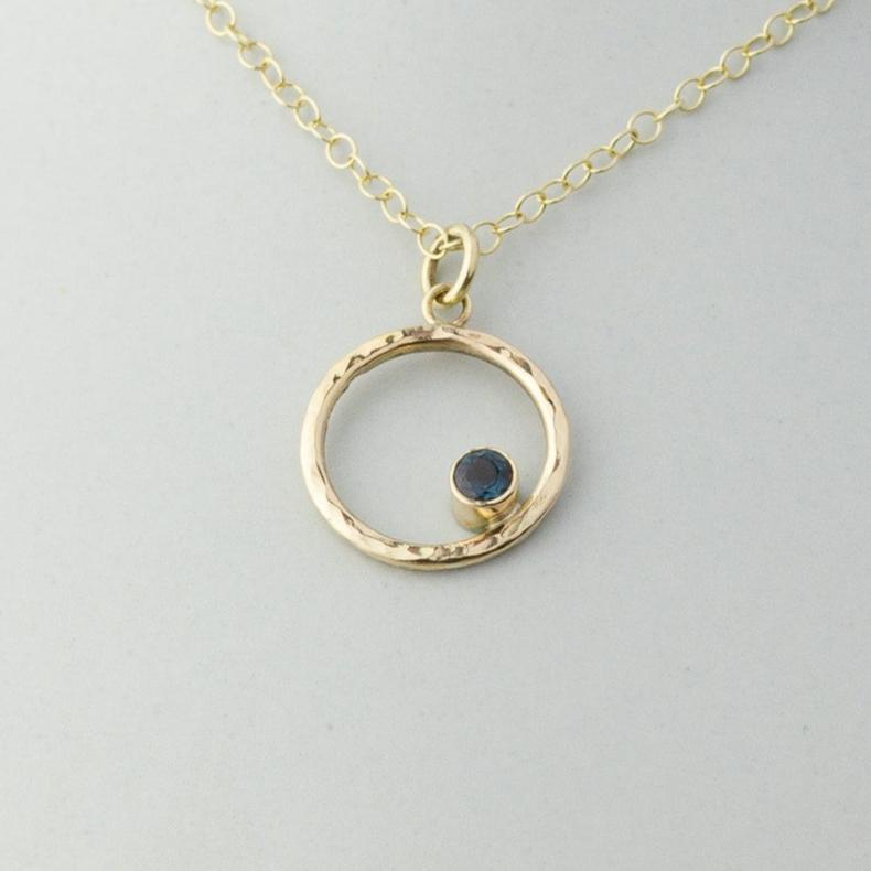 Caldera Eclissi London Blue Topaz Gold Pendant