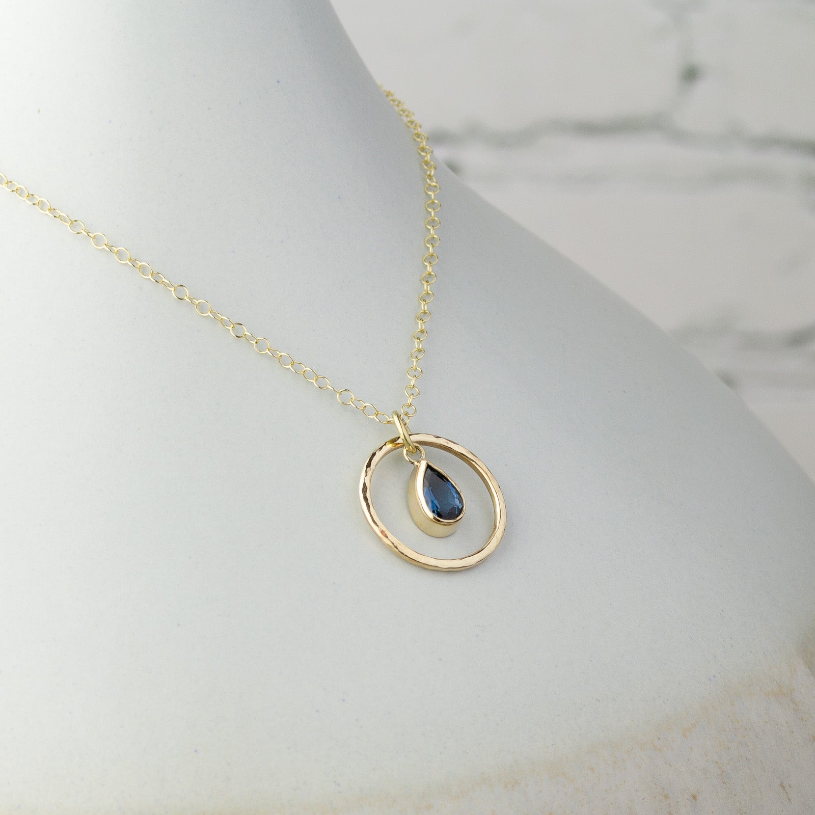 Caldera Pera London Blue Topaz Gold Pendant