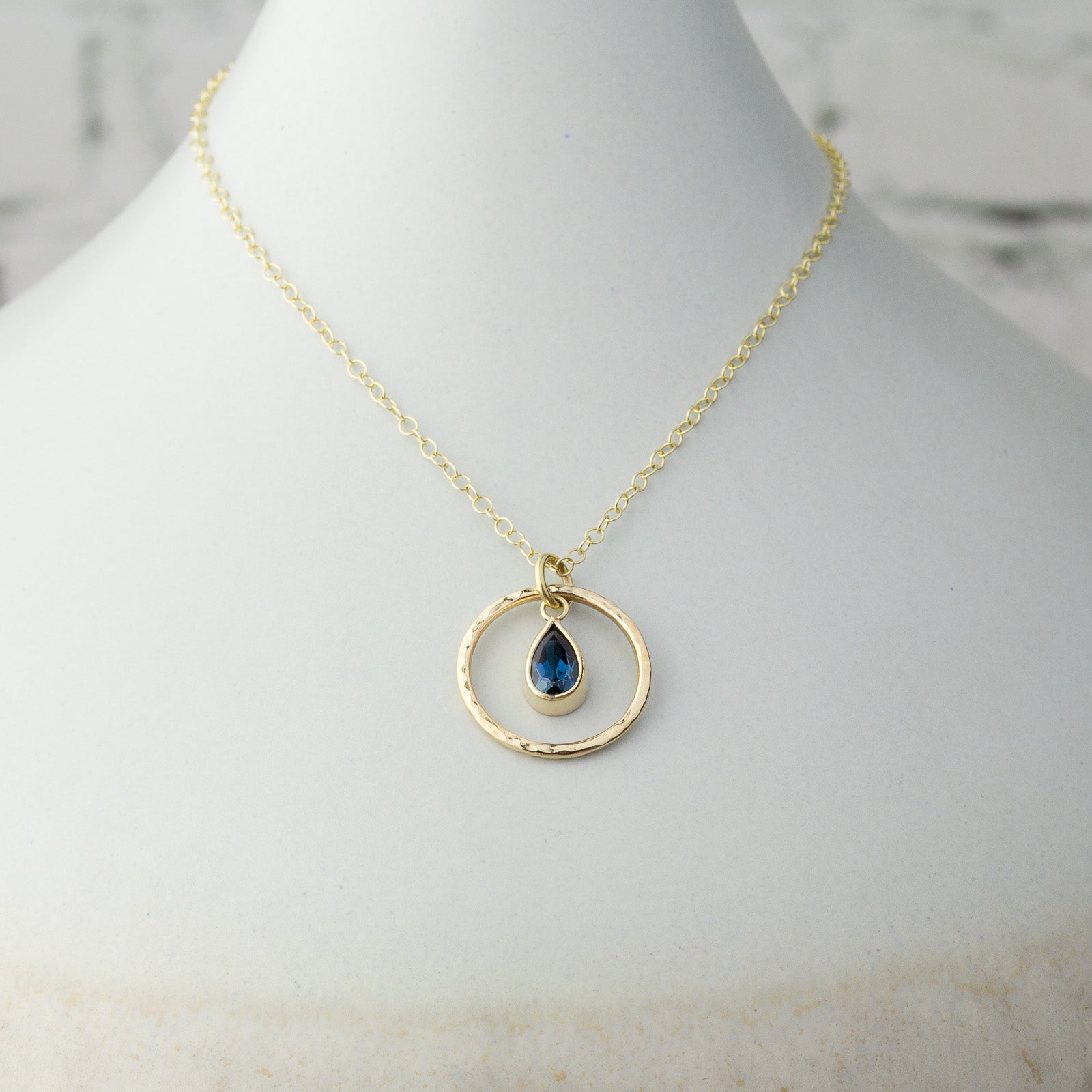 Caldera Pera London Blue Topaz Gold Pendant