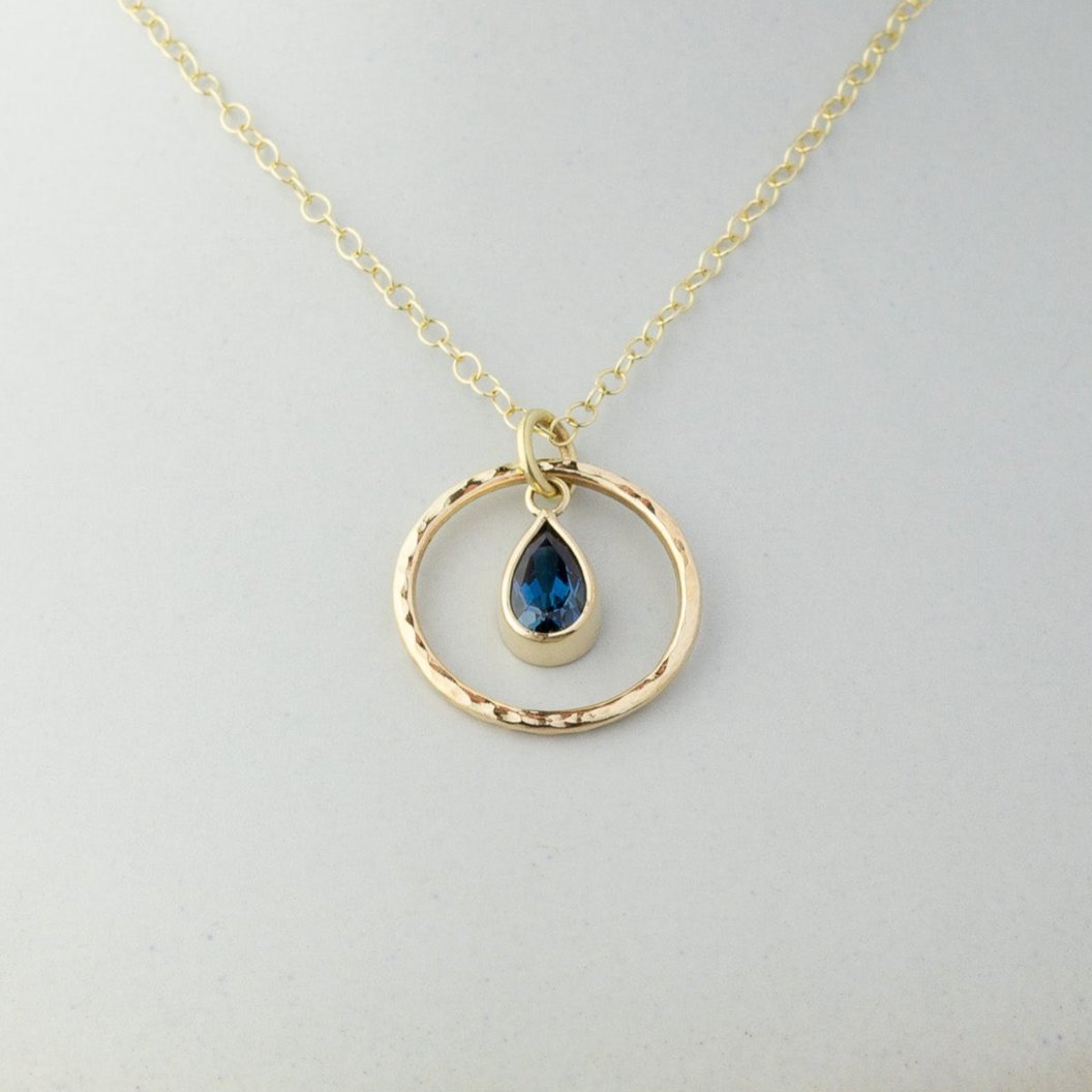 Caldera Pera London Blue Topaz Gold Pendant