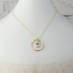 Caldera Pera Morganite Gold Pendant