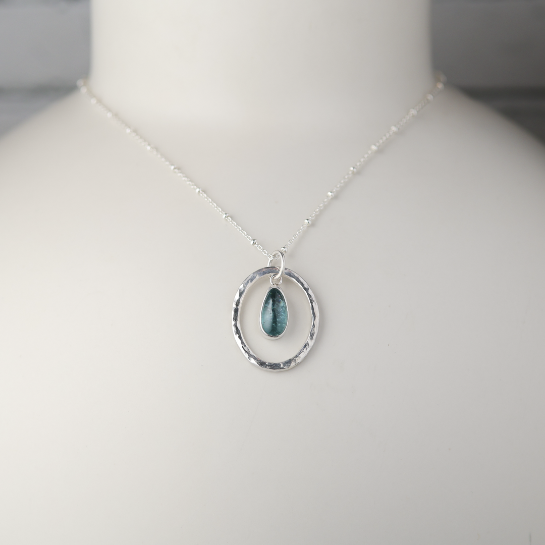 Teardrop Kyanite Sterling Silver Pendant