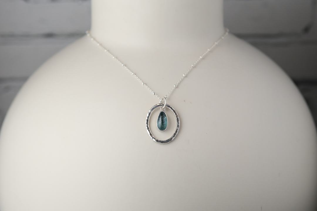 Teardrop Kyanite Sterling Silver Pendant