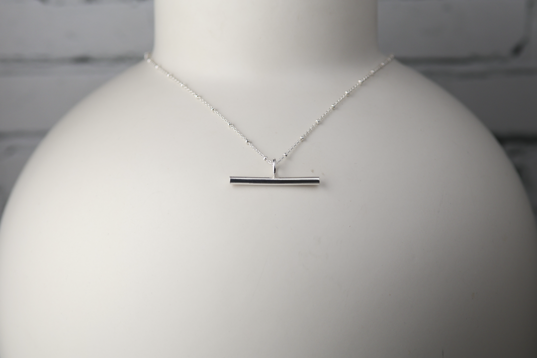 Silver T-Bar Pendant - Round Profile