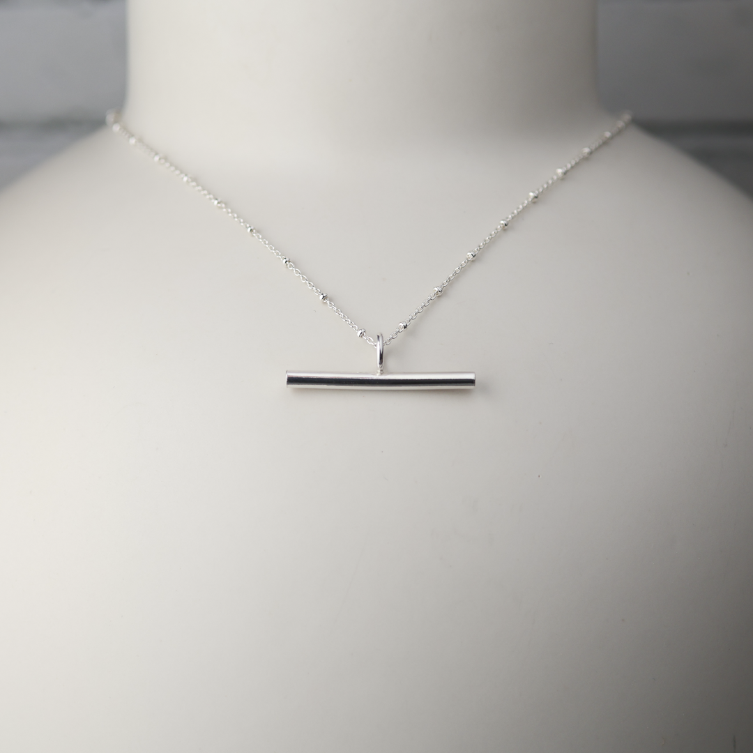 Silver T-Bar Pendant - Round Profile