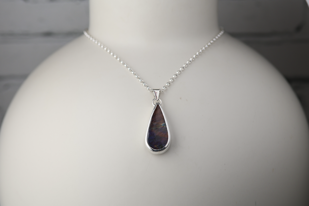 Purple Labradorite Sterling Silver Pendant