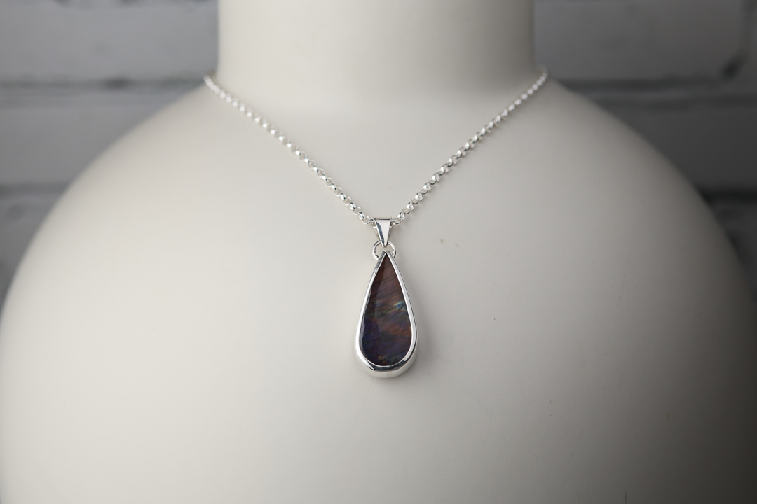 Purple Labradorite Sterling Silver Pendant