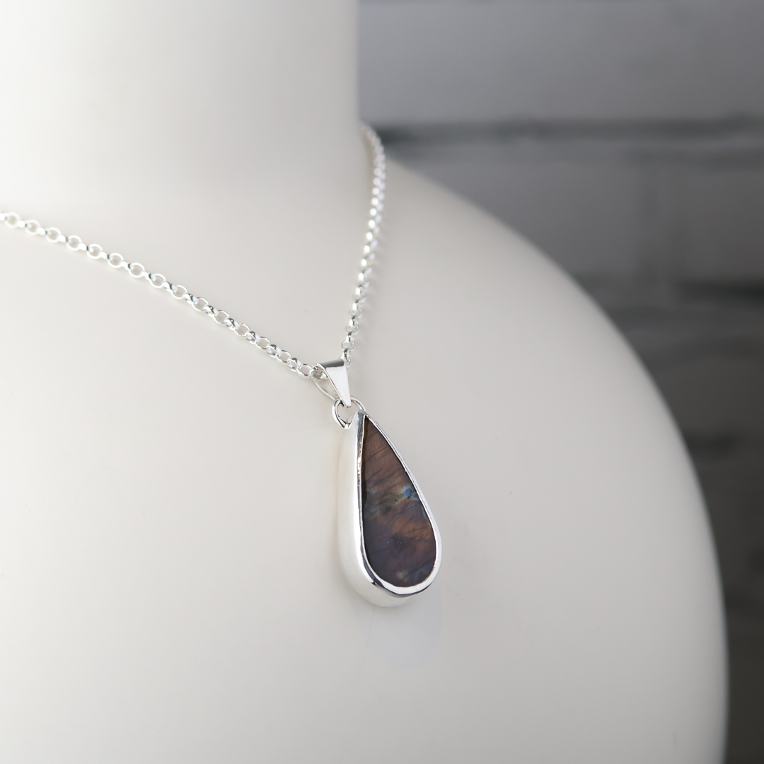 Purple Labradorite Sterling Silver Pendant