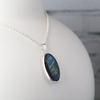 Oval Labradorite Sterling Silver Pendant