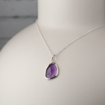 Faceted Amethyst Slice Silver Pendant (One of a Kind)