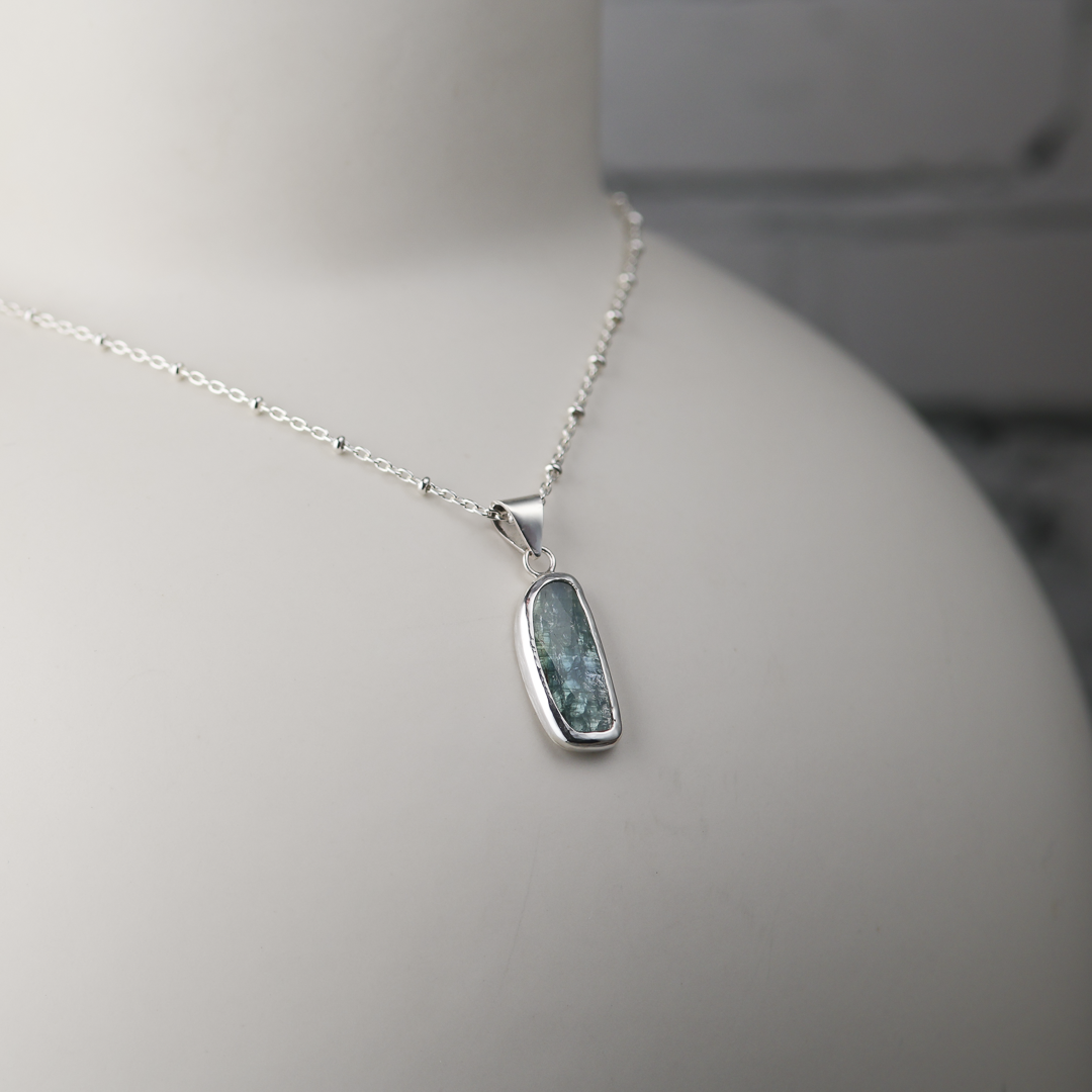 Kyanite Slice Silver Pendant