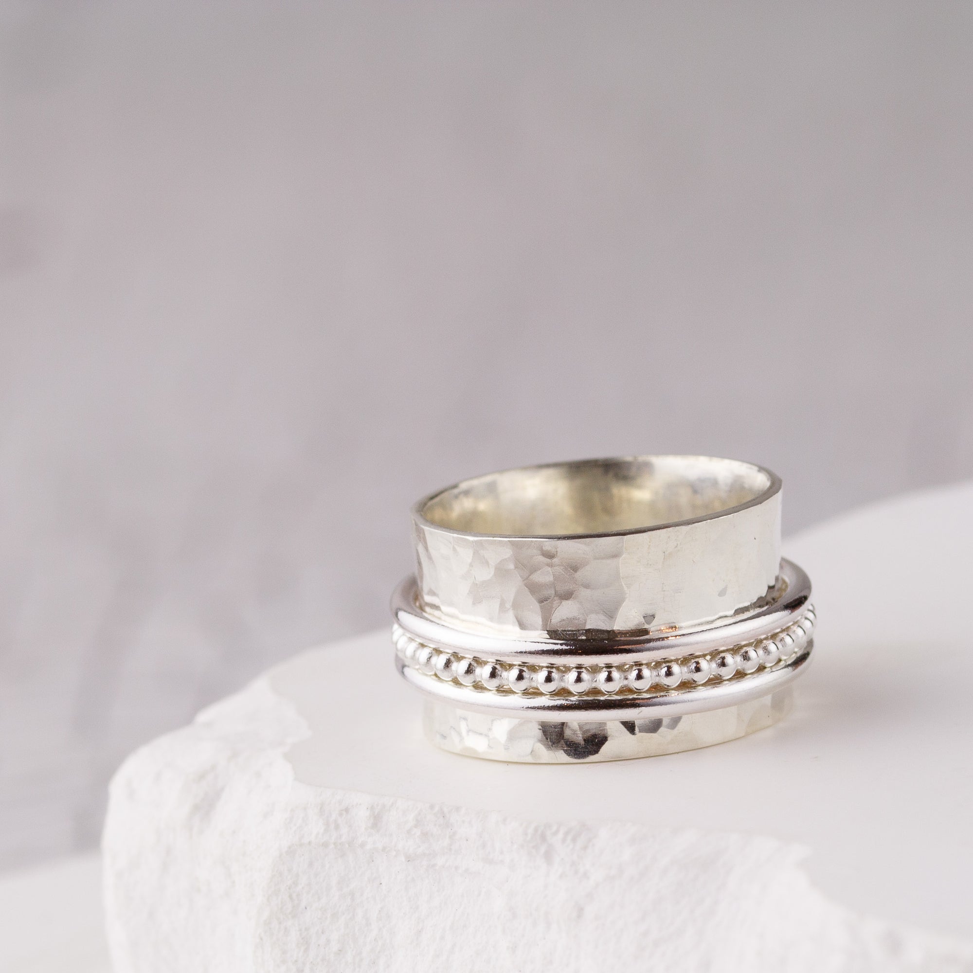 Silver Triple Spinner Ring