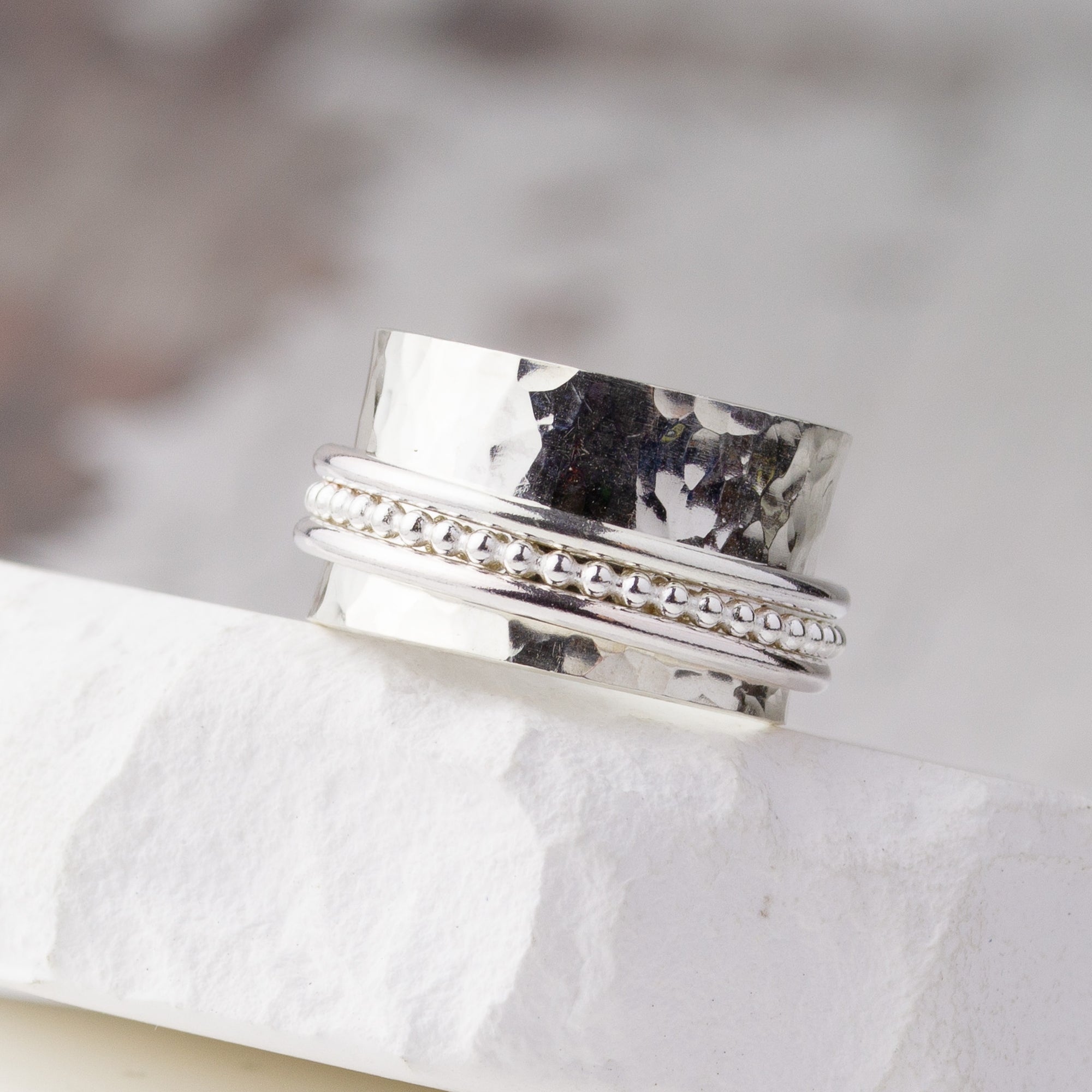 Silver Triple Spinner Ring