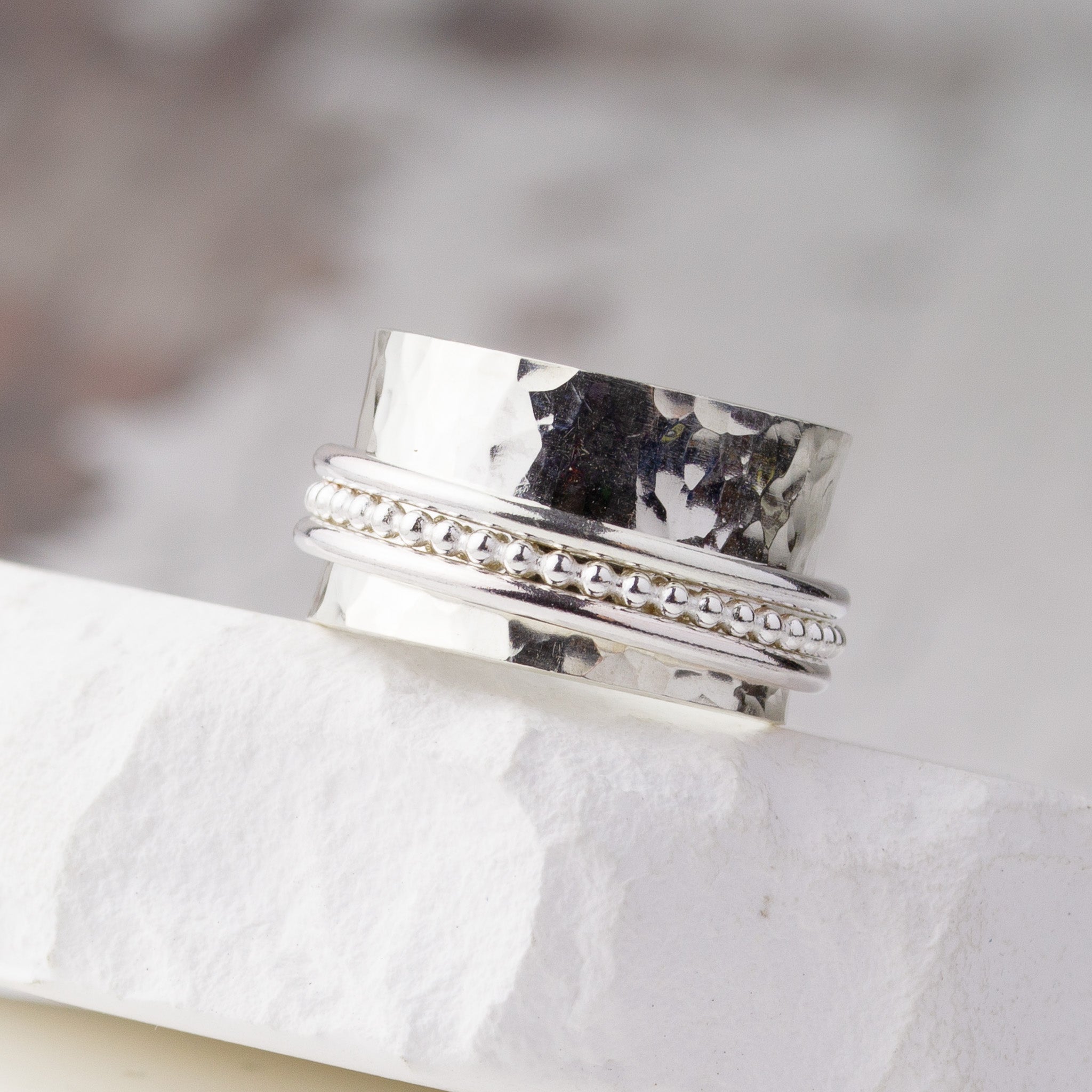 Silver Triple Spinner Ring