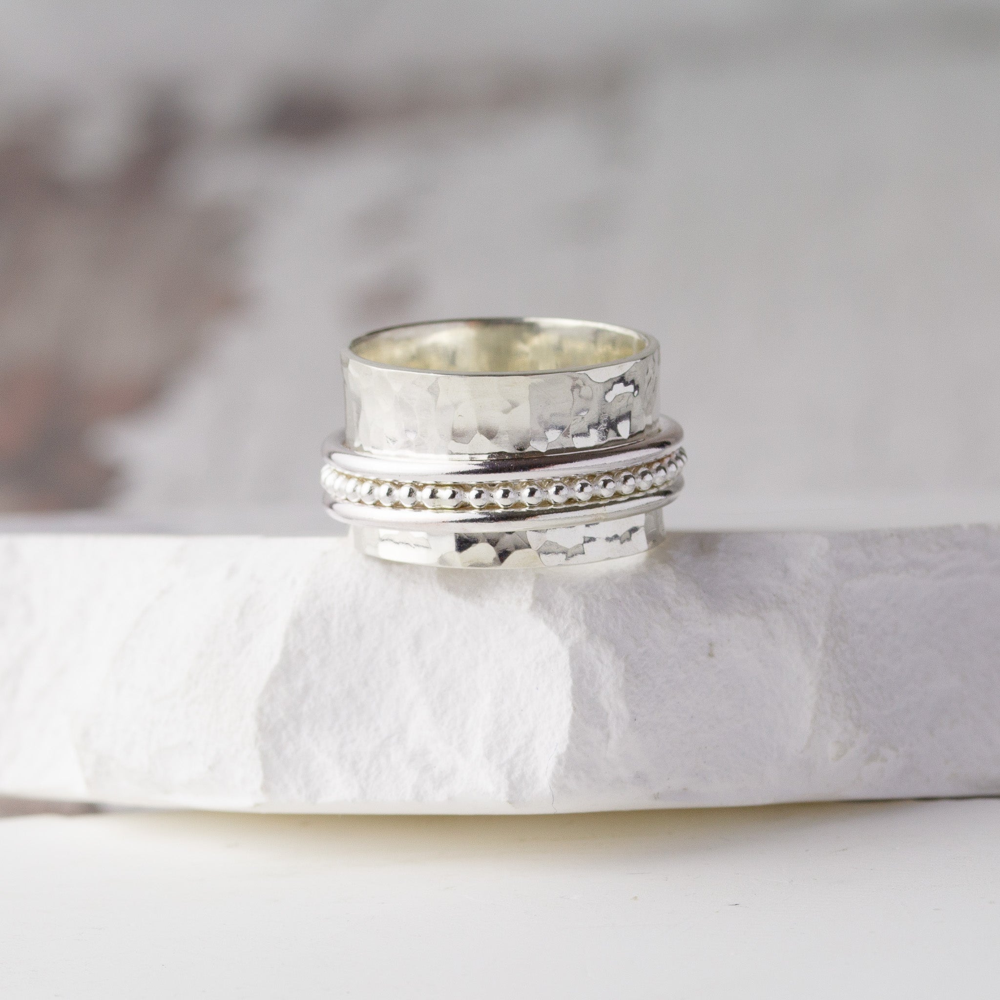 Silver Triple Spinner Ring