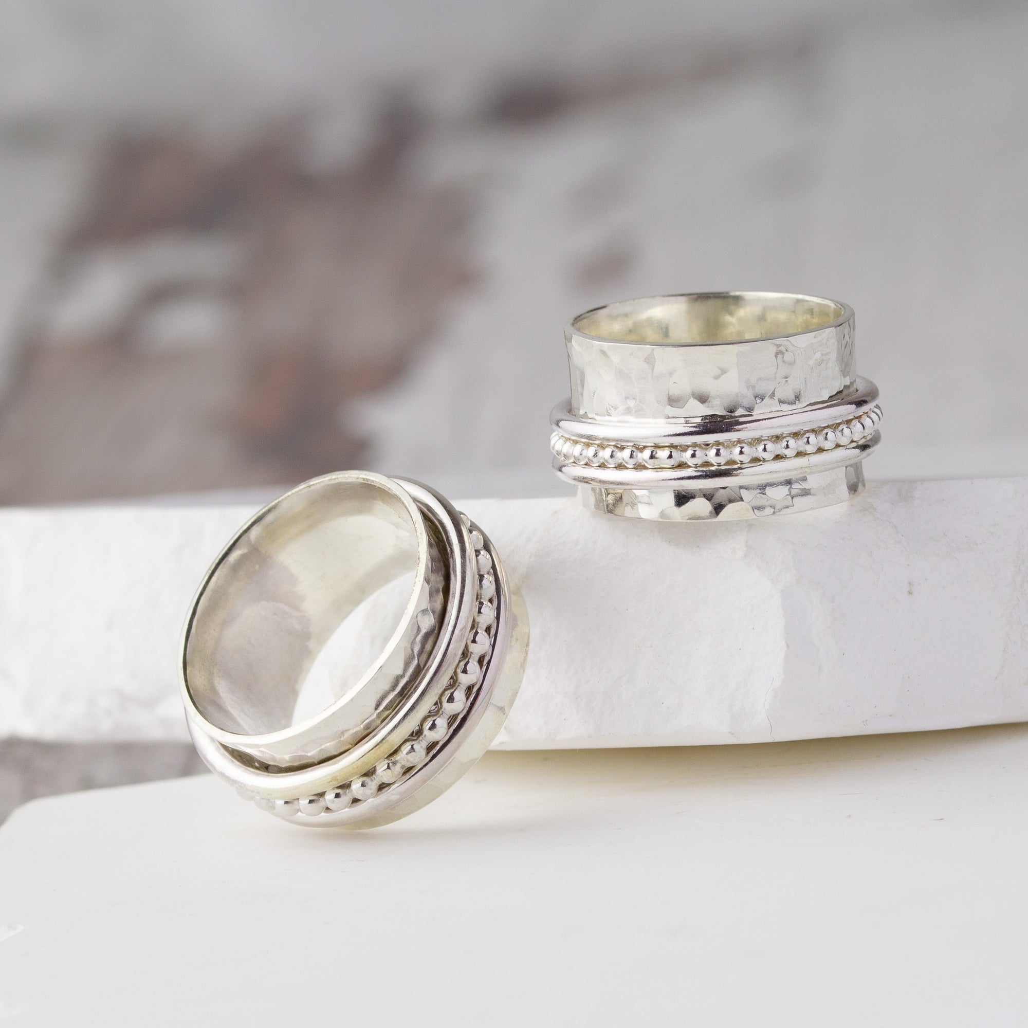 Silver Triple Spinner Ring