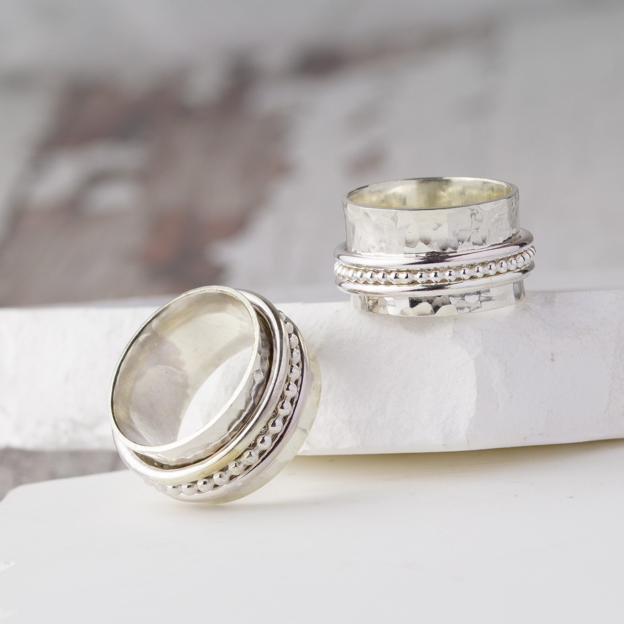 Silver Triple Spinner Ring