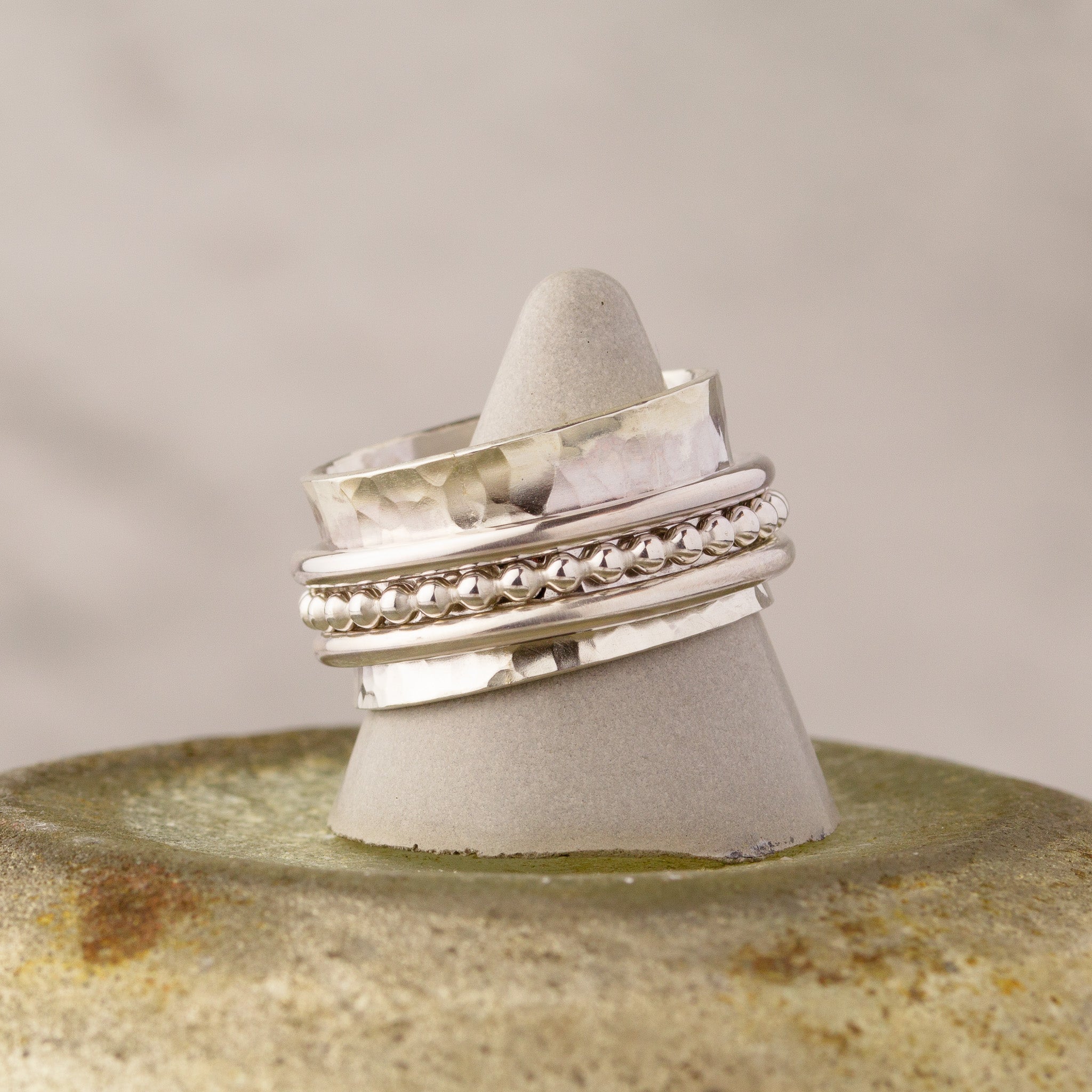 Silver Triple Spinner Ring