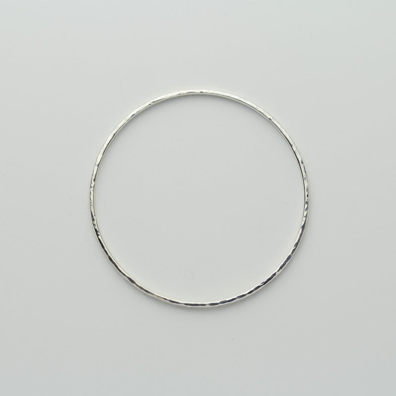 Mezza Hammered Silver Stacking Bangle