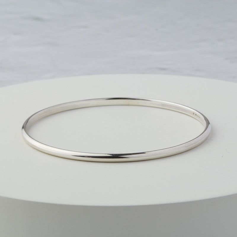 Mezza Polished Silver Stacking Bangle