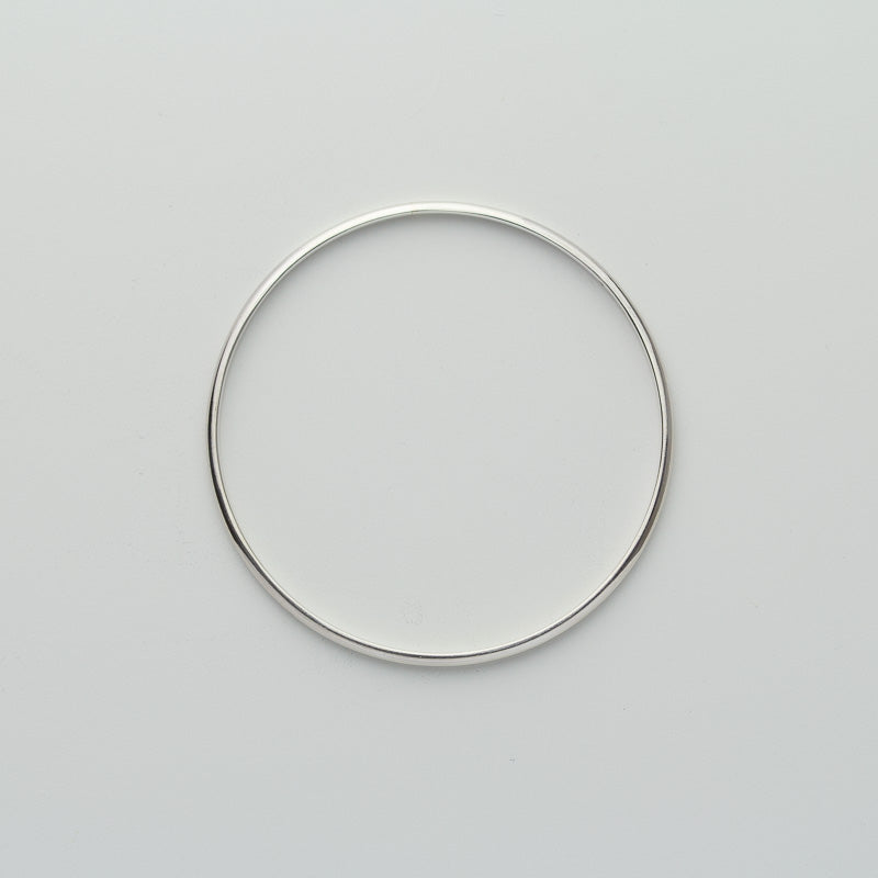 Mezza Polished Silver Stacking Bangle