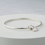 Tallulah Silver Pink Sapphire Heart Bangle