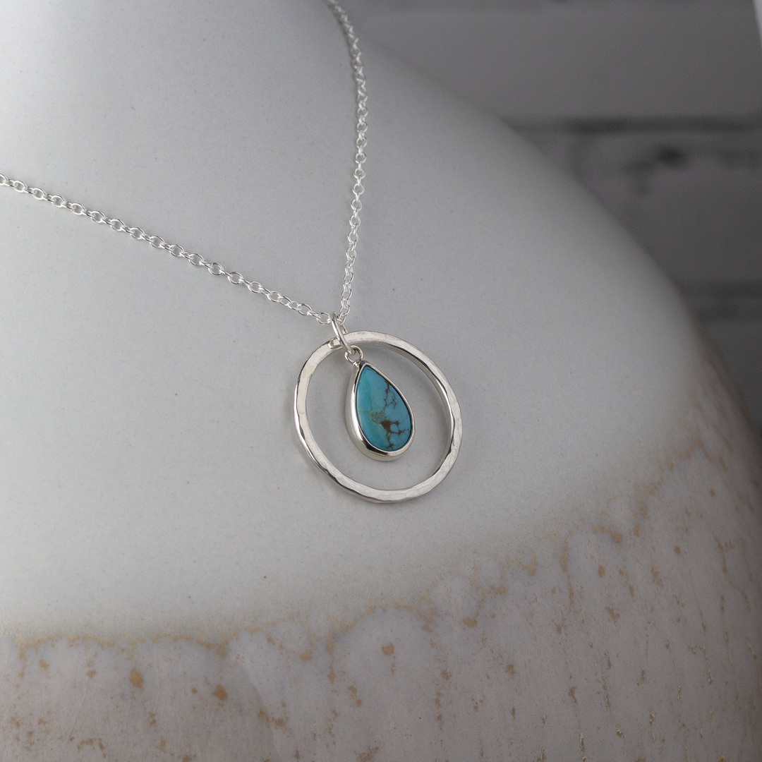 Caldera Pera Turquoise Silver Pendant