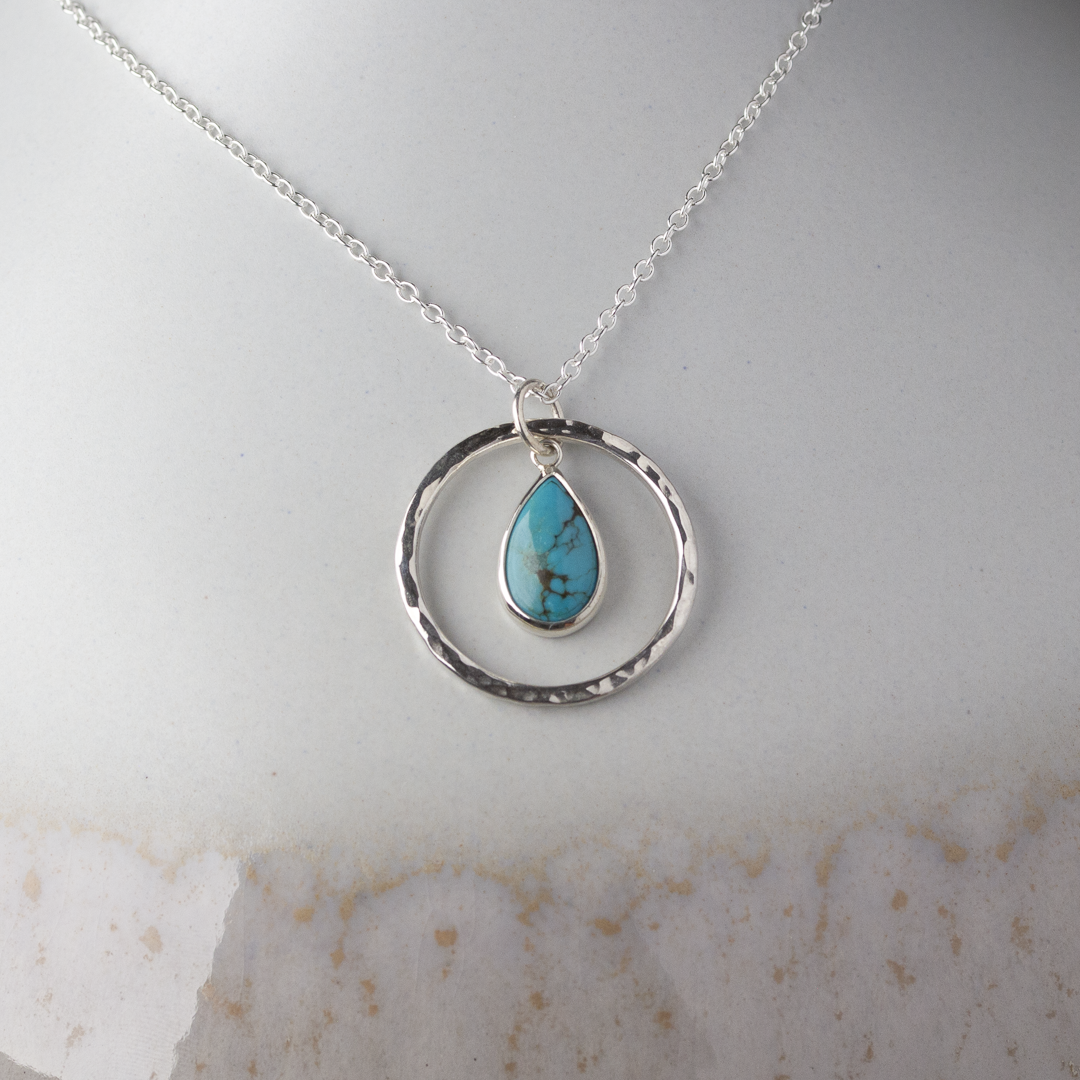 Caldera Pera Turquoise Silver Pendant
