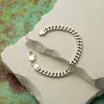 Men's Silver Heavy Curb Chain Bracelet