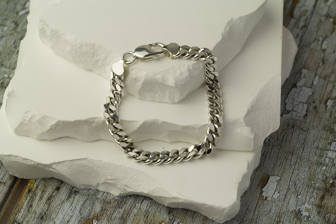 Men's Silver Heavy Curb Chain Bracelet