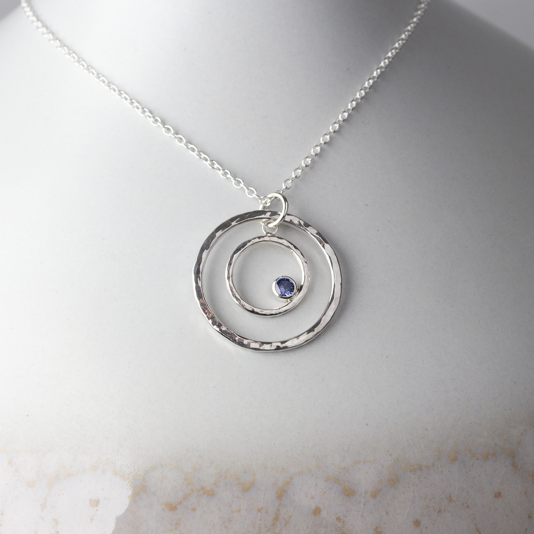 Caldera Eclissi Doppia Blue Sapphire Pendant