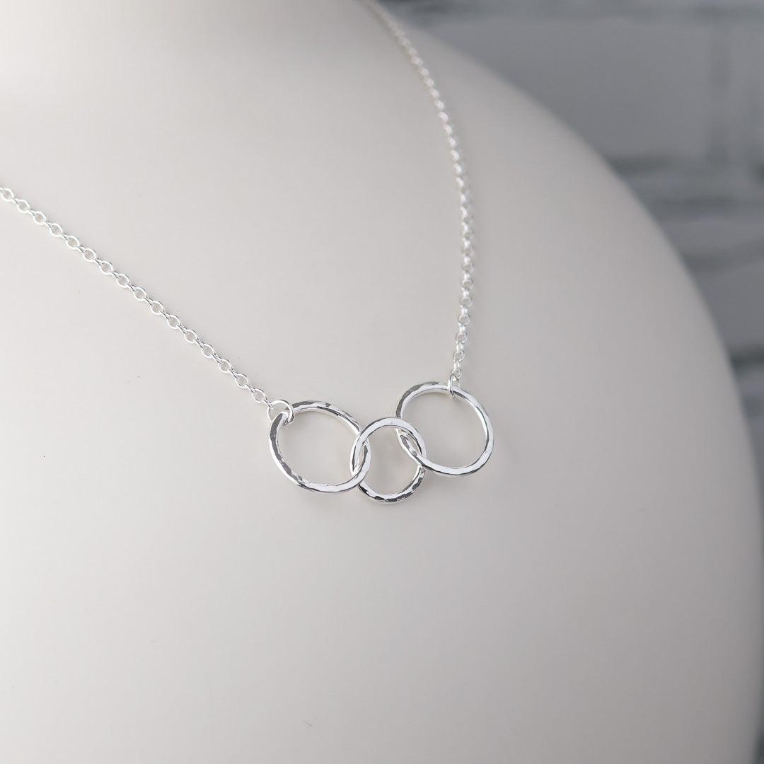 Caldera Tre-Anelli Silver Necklace