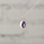 Amethyst Uno Ovale Silver Pendant