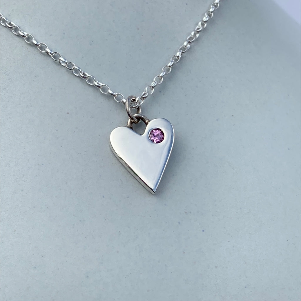 Amor Heart Necklace with Amethyst