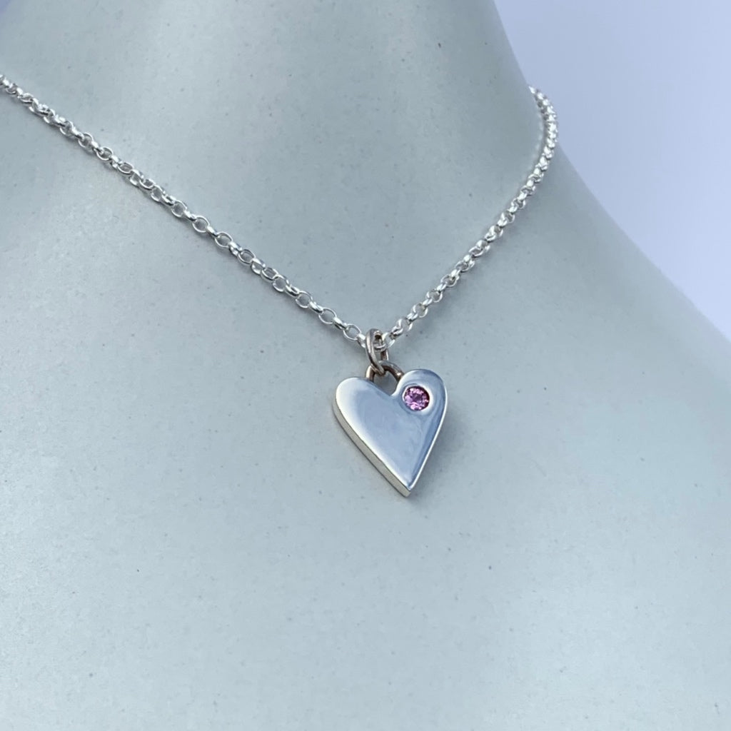 Amor Heart Necklace with Amethyst