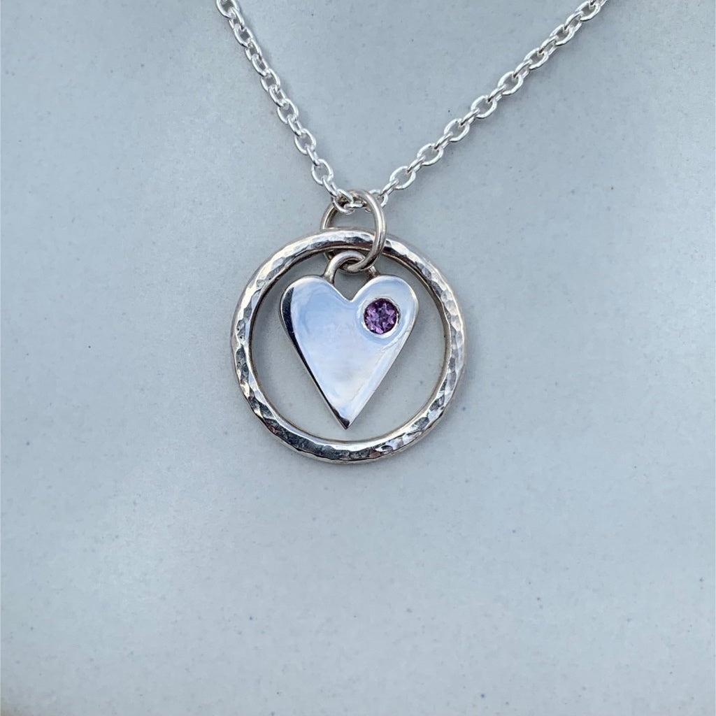 Caldera Amor Heart Pendant with Amethyst