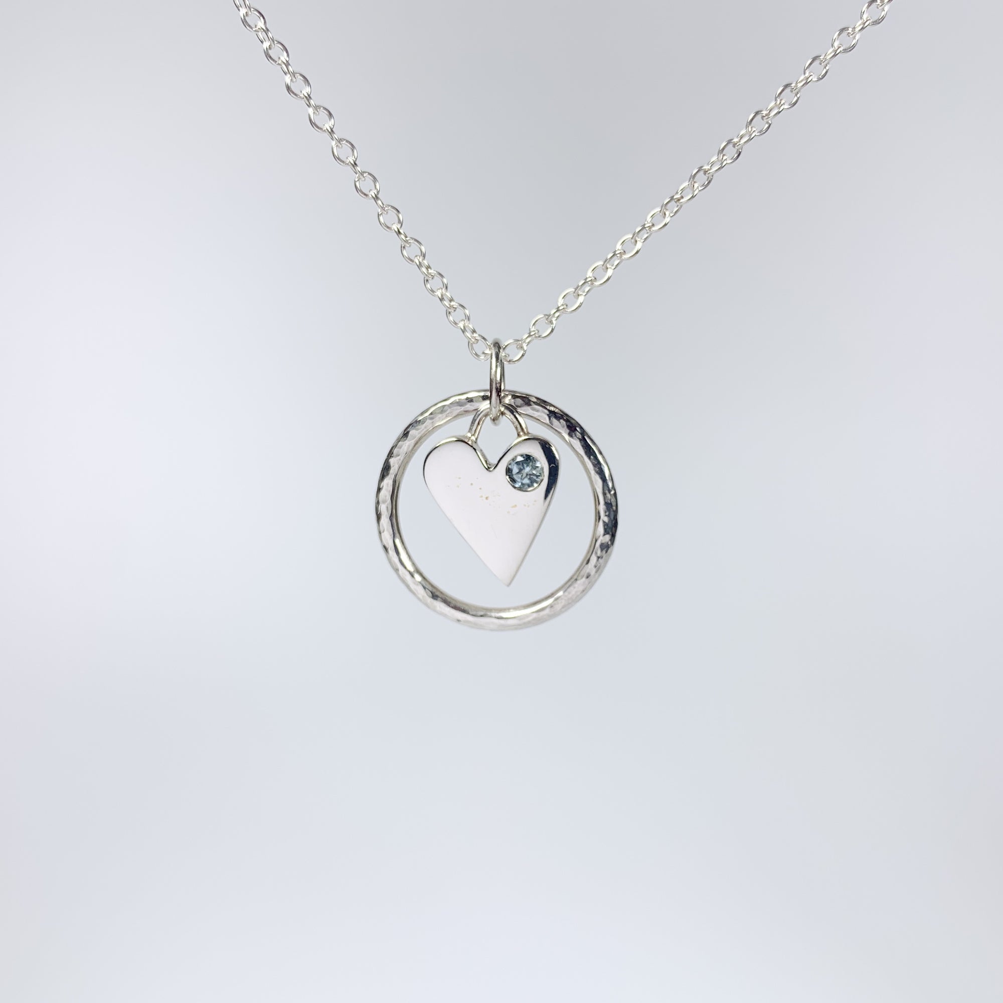 Caldera Amor Aquamarine Heart Pendant Necklace