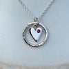 Caldera Amor Heart Pendant Necklace with Deep Ruby Gemstone - July Birthstone