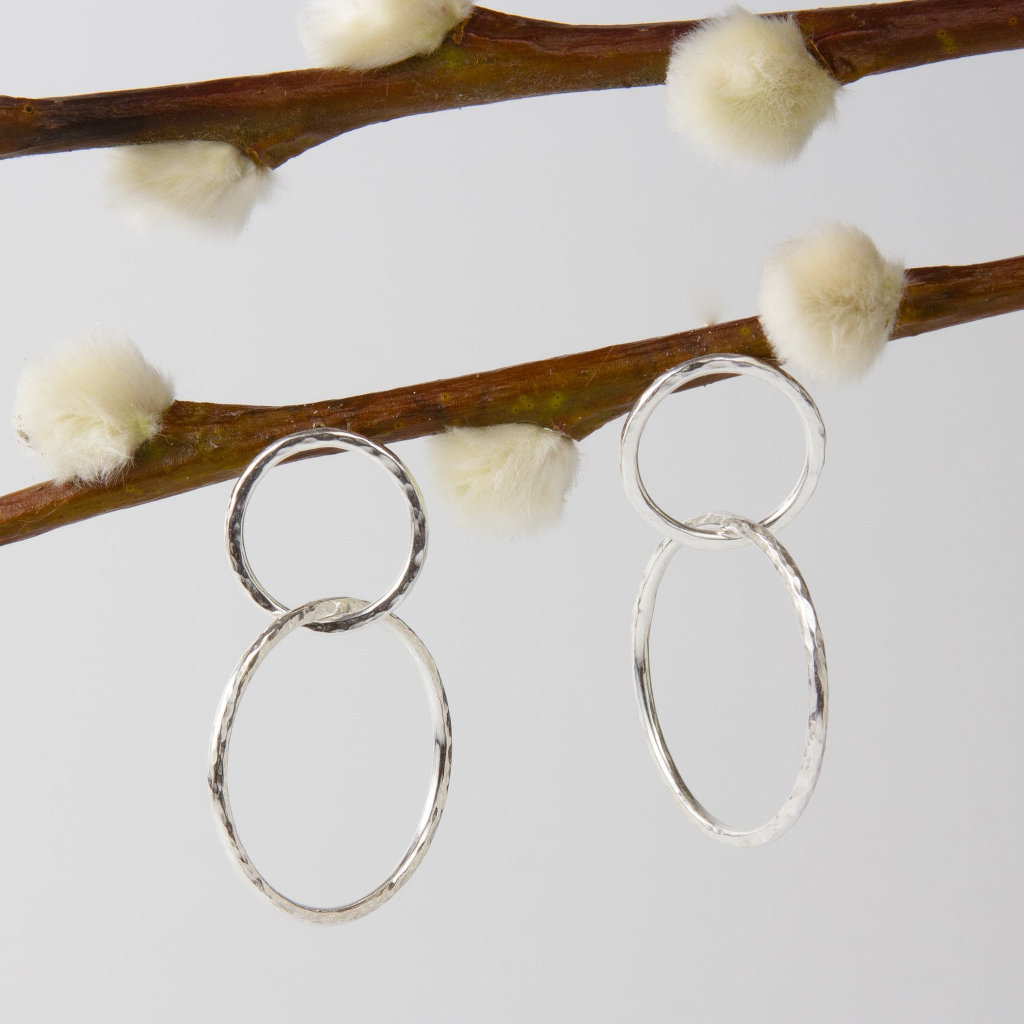    Caldera Cirque Enlace Silver Stud Drop Earrings