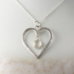 Caldera Corazon Silver Heart Moonstone Pendant Necklace