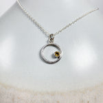 Caldera Eclissi Citrine Silver Pendant Necklace