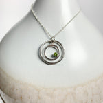 Caldera Eclissi Doppia Peridot Silver Pendant Necklace